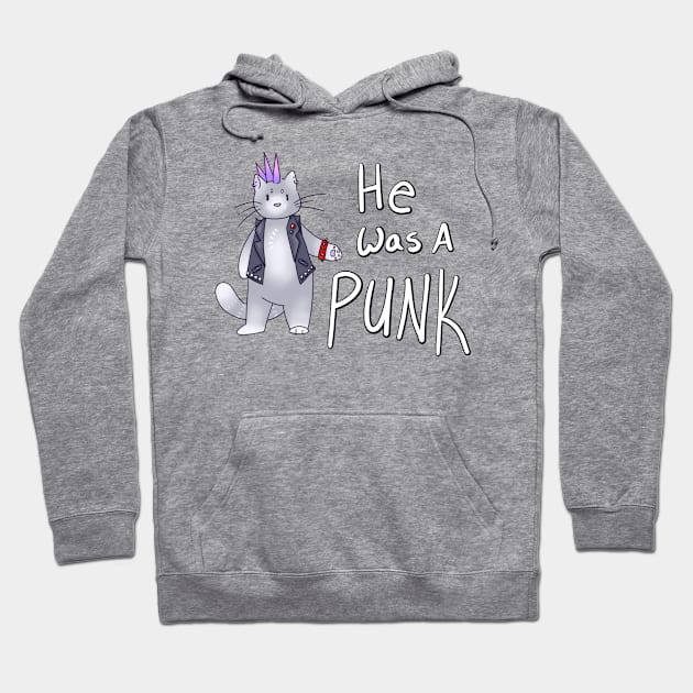 He Was A Punk Cat Hoodie by Sketchyleigh